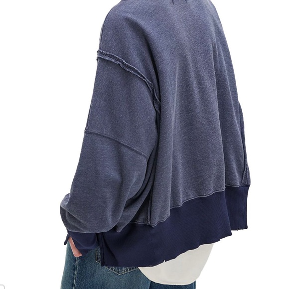 🍒NWT Free People We The Free SYDNEY Graphic Camden. Blue. Size: XS - Picture 2 of 12